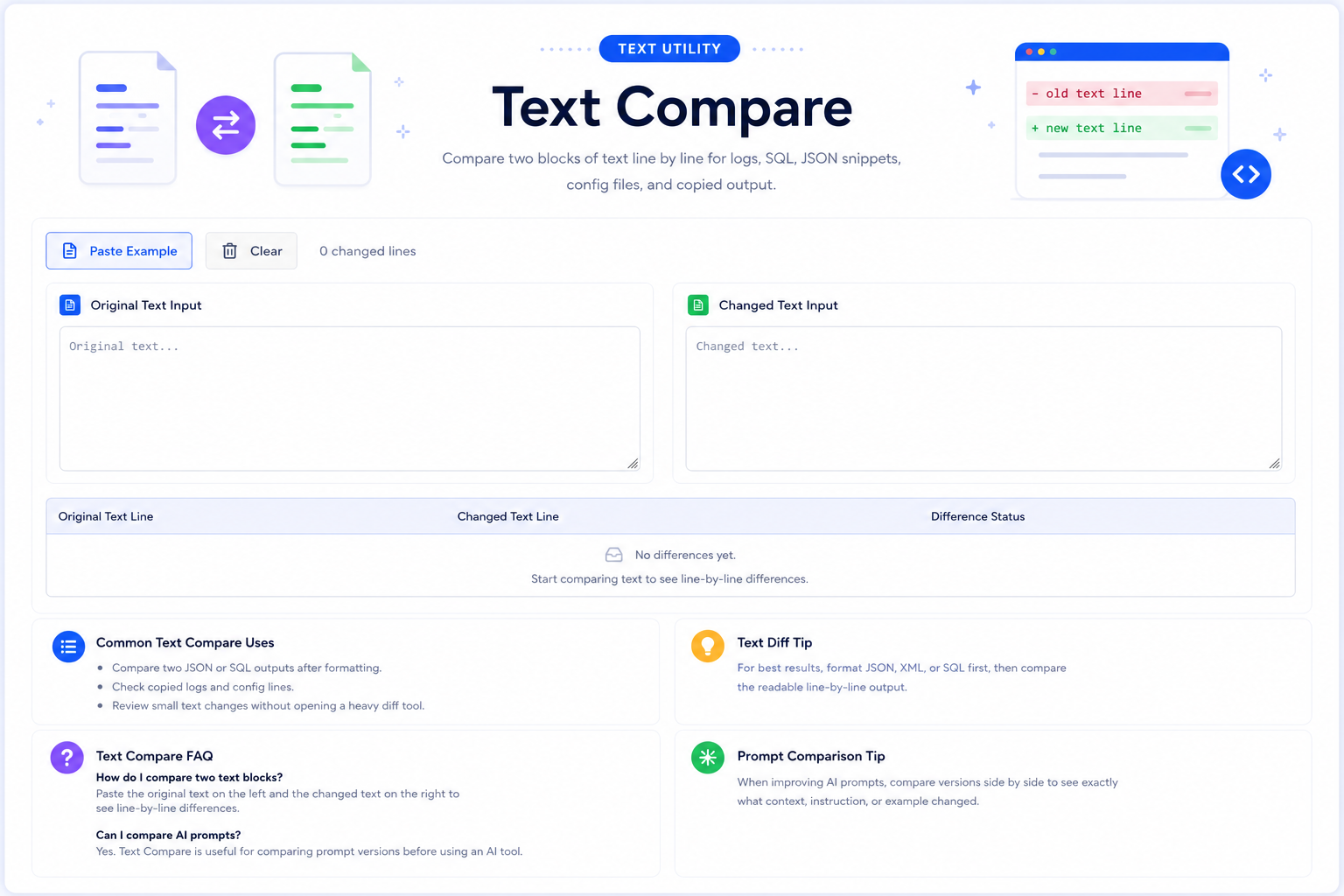 Text Compare Diff Checker Online